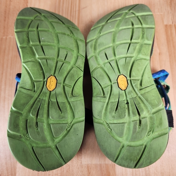 CHACO Sandals Womens 6 Blue Green Textile Strappy Outdoor Hiking Z/2 Shoe - Picture 7 of 13
